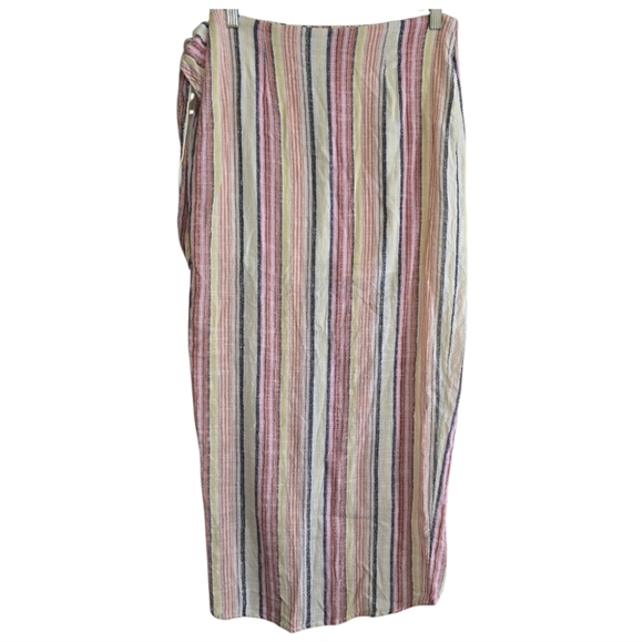 Free People Aubrey Sarong Wrap Striped Skirt 6 Resortwear Summer Beach Cover-up - Picture 5 of 8